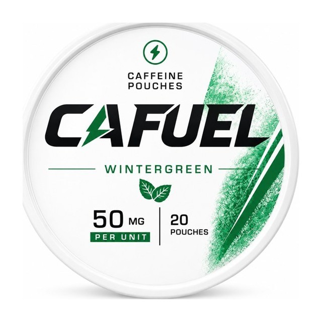 CAFUEL Winter Green caffeine pouch can, 50 mg, 20 pouches